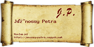 Jánossy Petra névjegykártya