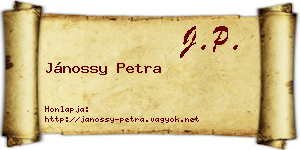 Jánossy Petra névjegykártya