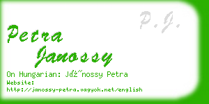 petra janossy business card